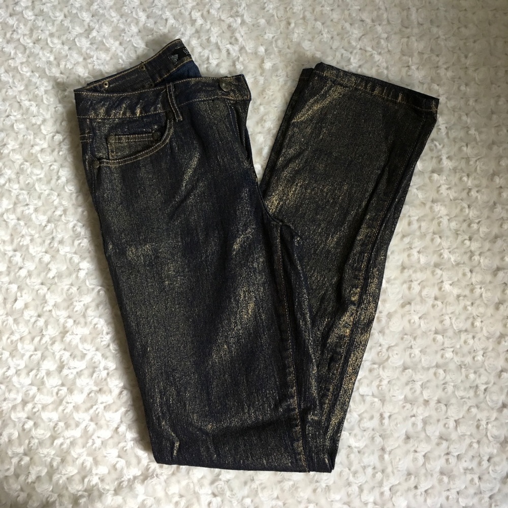 🎉HP🎉 New Tru Luxe Gold Tone Dark Wash Jeans 29/8